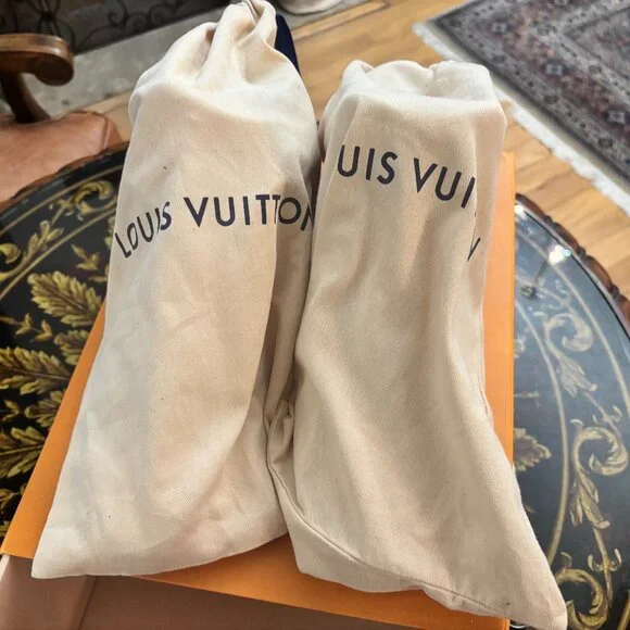 LOUIS VUITTON Shoes (12, White, Damier Infini) With LV Shoe Box and Dustbags - Picture 7 of 9